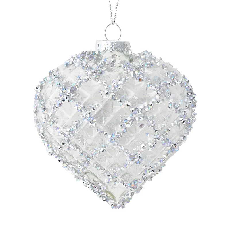 Glass Ornament Heart Rhinestone