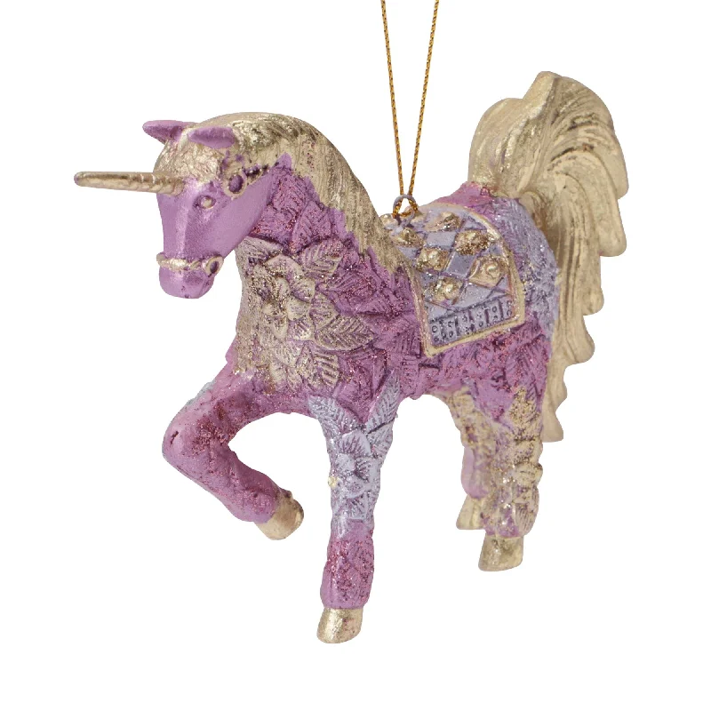 Resin Ornament Unicorn Dark Pink