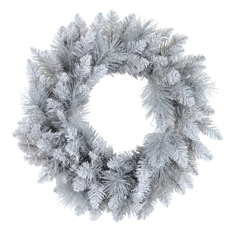 50cm Sparkling Silver Glitter Wreath Christmas Decoration