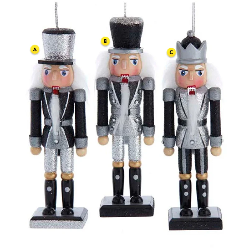 Black and Silver Nutcracker Ornaments