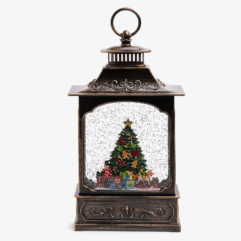 Christmas Lantern Snow Globe with Tree