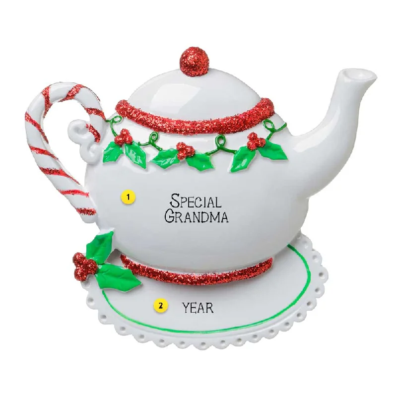 Personalized Christmas Teapot Ornament