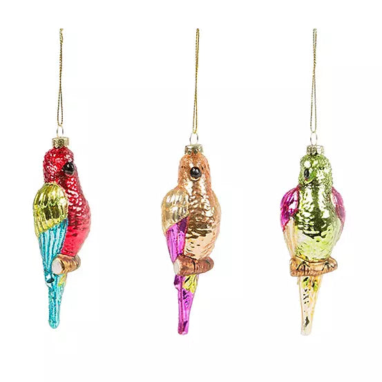 Colourful Parrot Shaped Bauble (Assorted Colours)