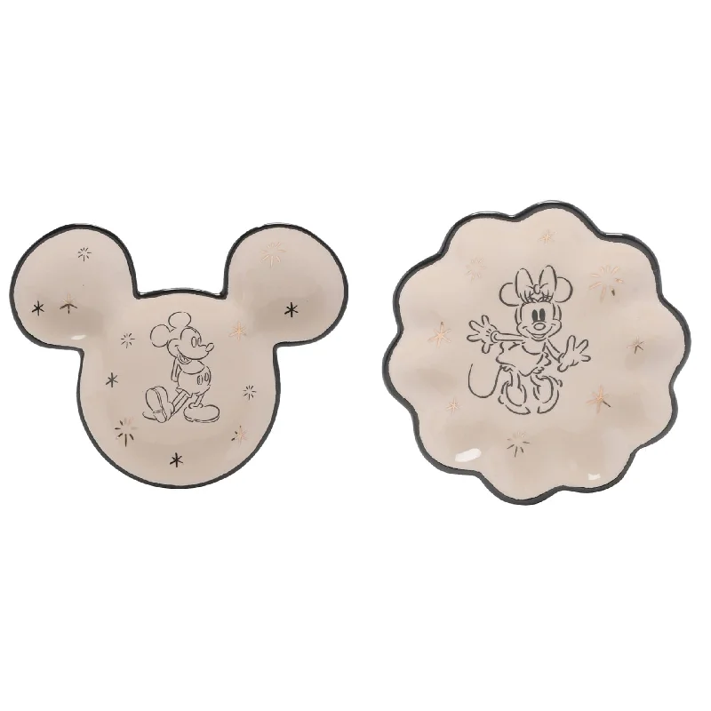 Disney Set of 2 Mickey and Minnie Mouse Trinket Dishes