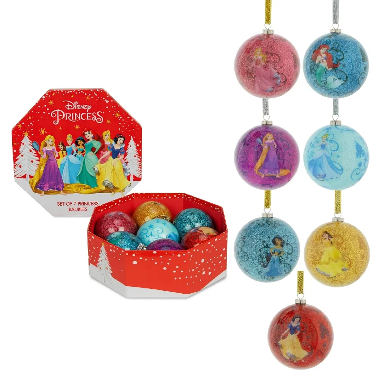 Disney Set of 7 Princess Christmas Baubles