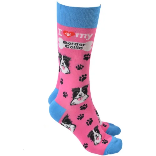 Dog Society Border Collie Socks Pink