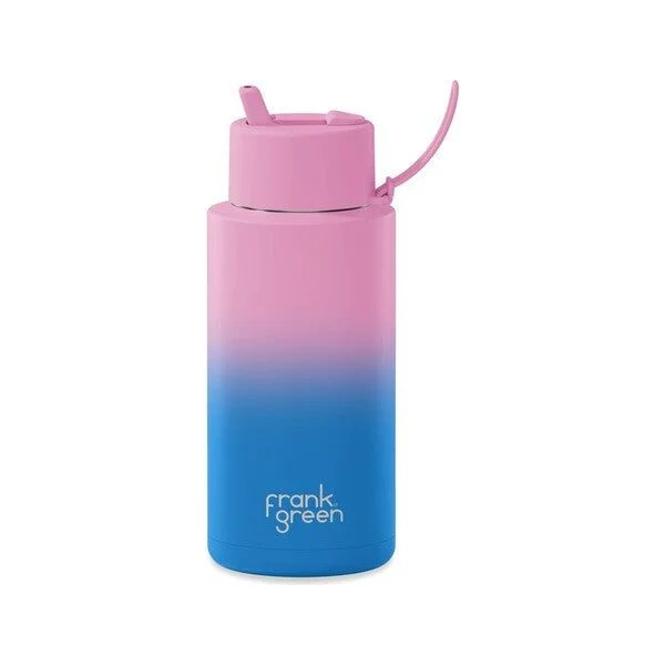 Frank Green 34oz Reusable Bottle Gradient Wild Orchid with Flip Straw Lid