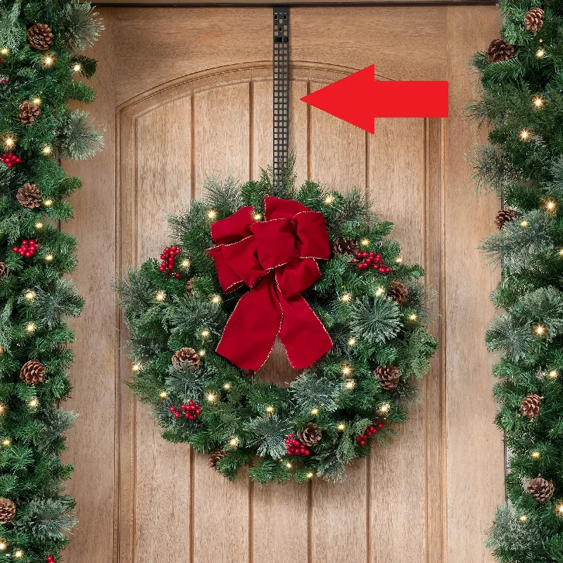 Hook & Lattice™ Adjustable Length Wreath Hanger, Matte Black