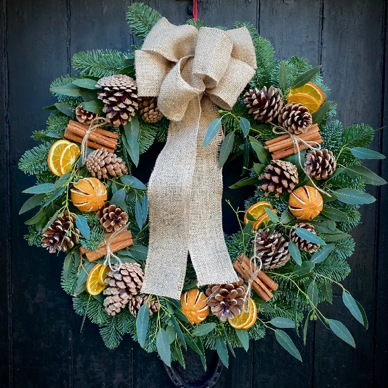 Orange and Cinnamon Christmas Door Wreath