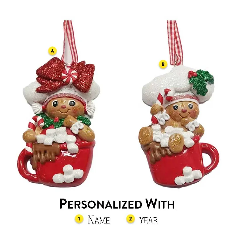 Personalized Gingerbread in a Mug Ornament