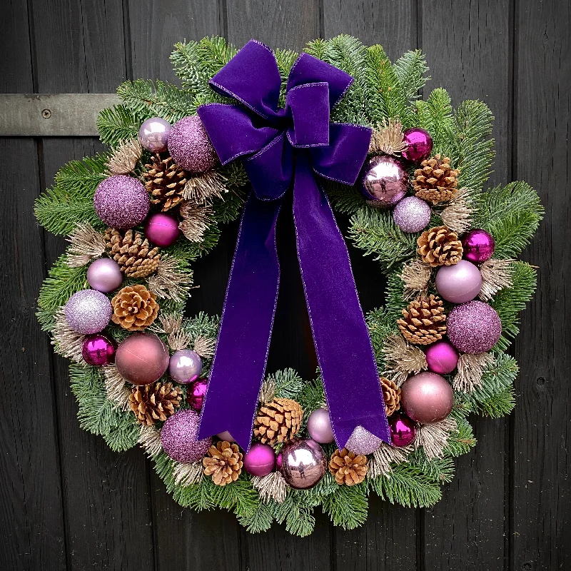 Purple Christmas Door Wreath