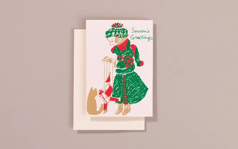 Silk Screen Printed Christmas Card, Scottish Christmas