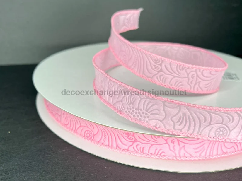 984205-03C: (42466-05-03C) Pink Flower Embossed, 7/8"X50Y