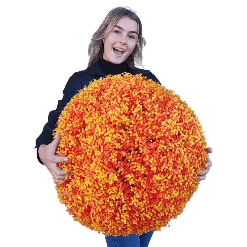 23" XL Orange Eucalyptus Topiary Ball