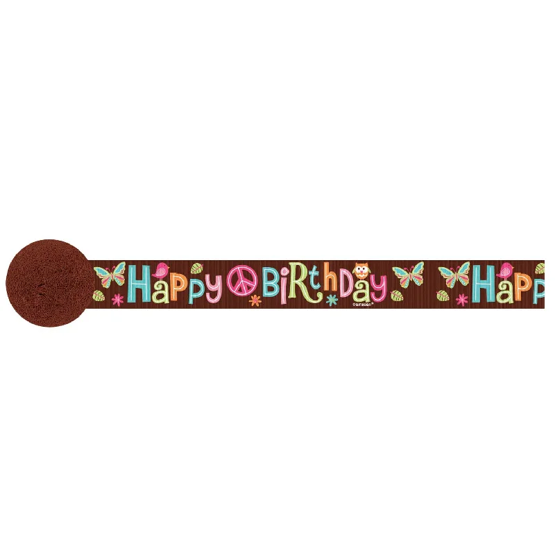 Hippie Birthday Streamer Crepe